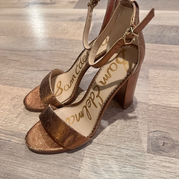 Sam Edelman Shoes - Sam Edelman Metallic Heeled Sandals with Ankle Strap
